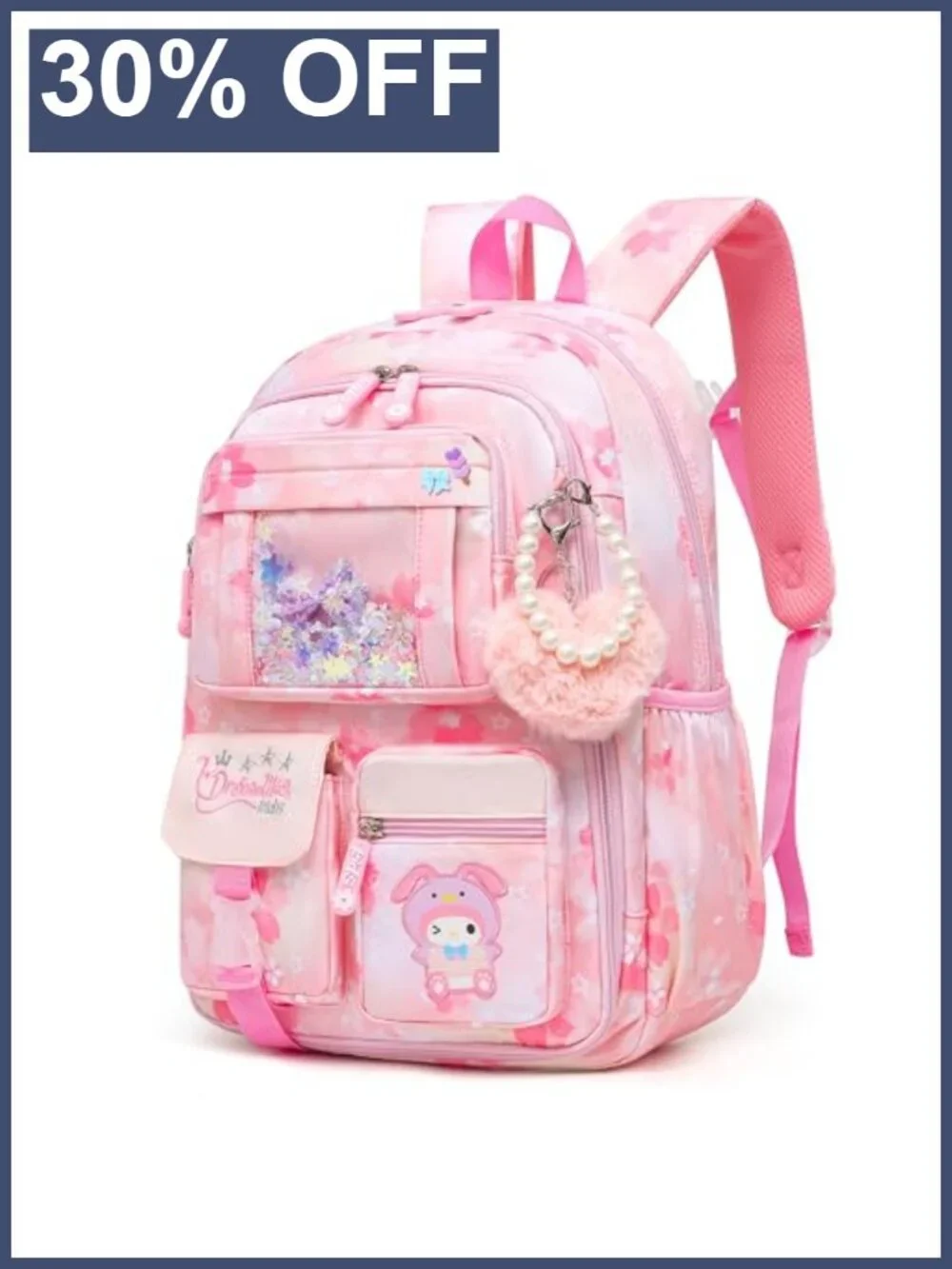 Girls Backpack School Bag with Padded Straps, Multiple Pockets, Water